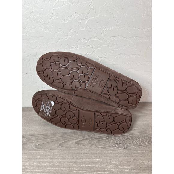 UGG Ansley Water-Resistant Suede Wool Lined Moccasin Slippers Sz 9 -Espresso NEW - Picture 7 of 8